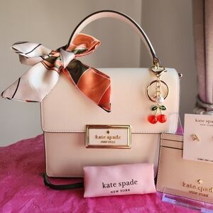 Kate Spade Cream Reegan Saffiano Leather Top handle tote, 6pc Set NWT